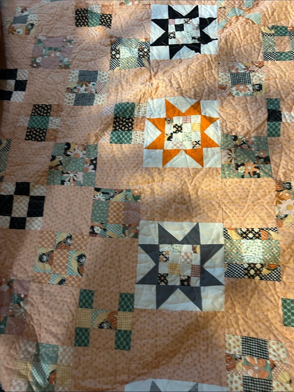 ONE OF A KIND -HANDCRAFTED Quilt CandyCorn Motif